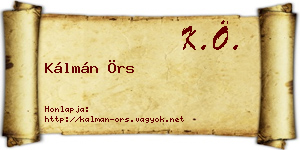 Kálmán Örs névjegykártya